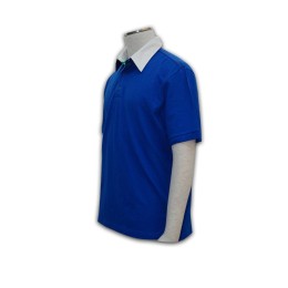 P158 polo衫訂製 polo衫專門店 恤衫領 polo衫批發     彩藍色   撞色領白色 P158 polo衫訂製 polo衫專門店 恤衫領 polo衫批發     彩藍色   撞色領白色